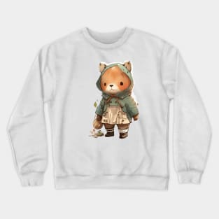 Cute Bear Cartoon Adventurer Adorable Kawaii Animal Crewneck Sweatshirt
